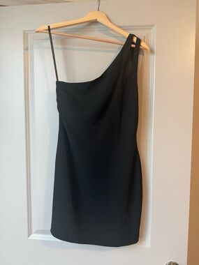 Lovers + Friends Black One-Shoulder Mini Dress